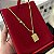 Corrente Cadeado 2mm 60cm + Pingente Placa – Banhada a Ouro 18K - Imagem 1