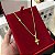Corrente Cadeado 2mm 60cm + Pingente Cruz – Banhada a Ouro 18K - Imagem 1