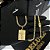 CORRENTE GRUMET DUPLA FECHO GAVETA COM MARCAÇÃO  750 (4mm - 70cm )+ PINGENTE PLACA PAI NOSSO  - BANHADO A OURO 18K - Imagem 1