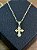 PINGENTE CRUZ DETALHADA 2 PP  (8g- 2x2cm) - BANHO DE OURO 18k - Imagem 1
