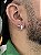 2 PARES BRINCO PRATA LISO P ARGOLA CRAVEJADA EM ZIRCÔNIA  PREMIUM M - BANHO DE PRATA - Imagem 1