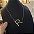 Corrente Veneziana 2mm 50cm + Pingente Letra – Banhada a Ouro 18K - Imagem 3