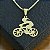 Pingente Ciclista e Bicicleta – Banhado a Ouro 18K - Imagem 1