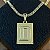 Pingente Placa Letra D – Banhado a Ouro 18K - Imagem 1