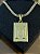 PINGENTE PLACA LETRA M Tamanho (M)( 2g- 3x4cm)  BANHO DE OURO 18K - Imagem 1
