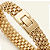 Pulseira Cadeado duplo 10mm 21cm – Banhada a Ouro 18K - Imagem 3