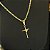 Corrente Cadeado 3mm 70cm + Pingente Cruz amarrada – Banhada a Ouro 18K - Imagem 3