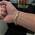 Pulseira Cadeado duplo 5mm 21cm – Banhada a Ouro 18K - Imagem 3