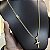 Corrente Tijolinho Grumet dupla 4mm 70cm + Pingente Cruz Cravejada – Banhada a Ouro 18K - Imagem 3