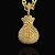 PINGENTE MALOTE CRAVEJADO EM ZIRCÔNIA(G) - BANHO DE OURO 18k - Imagem 1