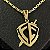 Pingente Escudo Fé com Espadas – Banhado a Ouro 18K - Imagem 1