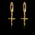 Par de Brinco Argola com Cruz Estilo Neymar 12x2mm - BANHADO A OURO 18K. - Imagem 1