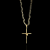 CORRENTE 3x1 (2mm- 70/60cm) + PINGENTE CRUZ AMARRADA- BANHADO A OURO 18k - Imagem 3