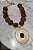 Colar Pedras com Maxi Medalha Marrom - Imagem 1