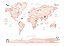 Papel de Parede Mapa Mundi de Animais em Cores - Imagem 2