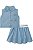 CONJUNTO TEEN CAMISA CROPPED E SAIA EM TECIDO CHAMBRAY - VIC & VICKY - Imagem 2