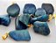 Colar Pedra Natural Apatita Azul  Rolado Pino Dourado - Imagem 1