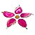 Colar Chapa de Ágata Rosa Pedra Natural Envolto Prateado - Imagem 3