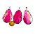 Colar Chapa de Ágata Rosa Pedra Natural Envolto Prateado - Imagem 9