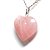Colar Coração Pedra Quartzo Rosa Pino e Perinha Prata 950 - Imagem 2