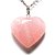 Colar Coração Pedra Quartzo Rosa Pino e Perinha Prata 950 - Imagem 1