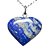 Colar Coração Pedra Lapis Lazuli Pino e Perinha Prata 950 - Imagem 1