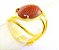 Anel Pedra do Sol Cabochão Oval Pequeno Dourado - Imagem 2