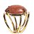 Anel Pedra do Sol Cabochão Oval Pequeno Dourado - Imagem 4