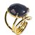 Anel Pedra Estrela Cabochão Oval Pequeno Dourado REFF CP9681 - Imagem 5