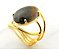 Anel Jaspe Policromo Cabochão Oval Pequeno Dourado - Imagem 1