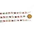 Pulseira Margarida Pedras Mistas Natural Rolada Prateado - Imagem 5