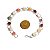 Pulseira Margarida Pedras Mistas Natural Rolada Prateado - Imagem 4