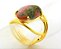 Anel Unakita Cabochão Oval Pequeno Natural Dourado REFF CP4053 - Imagem 2