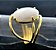 Anel Quartzo Leitoso Cabochão Oval Pequeno Dourado Ajustável - Imagem 1