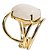 Anel Quartzo Leitoso Cabochão Oval Pequeno Dourado Ajustável - Imagem 3