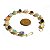 Pulseira Margarida Pedras Mistas Natural Rolada Dourado - Imagem 3