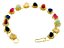 Pulseira Margarida Pedras Mistas Natural Rolada Dourado - Imagem 1