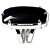 Anel Obsidiana Negra Retangular Natural  Prateado - Imagem 3