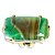Anel Pedra Agata Verde Natural Retangular Dourado - Imagem 3