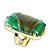 Anel Pedra Agata Verde Natural Retangular Dourado - Imagem 4