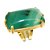Anel Pedra Agata Verde Natural Retangular Dourado - Imagem 1