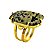 Anel Jaspe Dalmata Retangular Dourado Ajustável - Imagem 3