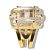 Anel Cristal Facetado Pedra de Garimpo Dourado Aro Ajustável - Imagem 5