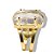 Anel Cristal Facetado Pedra de Garimpo Dourado Aro Ajustável - Imagem 4