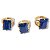 Anel Quartzo Azul Facetado Pedra natural de Garimpo Banho Flash Dourado Aro Ajustavel REFF 25.1 - Imagem 6