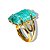 Anel Pedra Amazonita Verde Facetado Dourado Aro Ajustavel - Imagem 3
