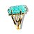 Anel Pedra Amazonita Verde Facetado Dourado Aro Ajustavel - Imagem 4