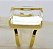 Anel Pedra Cristal Facetado Garimpo Dourado Aro Ajustavel - Imagem 2