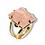 Anel Pedra Quartzo Rosa Facetado Banho Dourado Aro Ajustável - Imagem 4