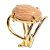 Anel Amazonita Pêssego Cabochão Oval Pequeno Dourado - Imagem 4